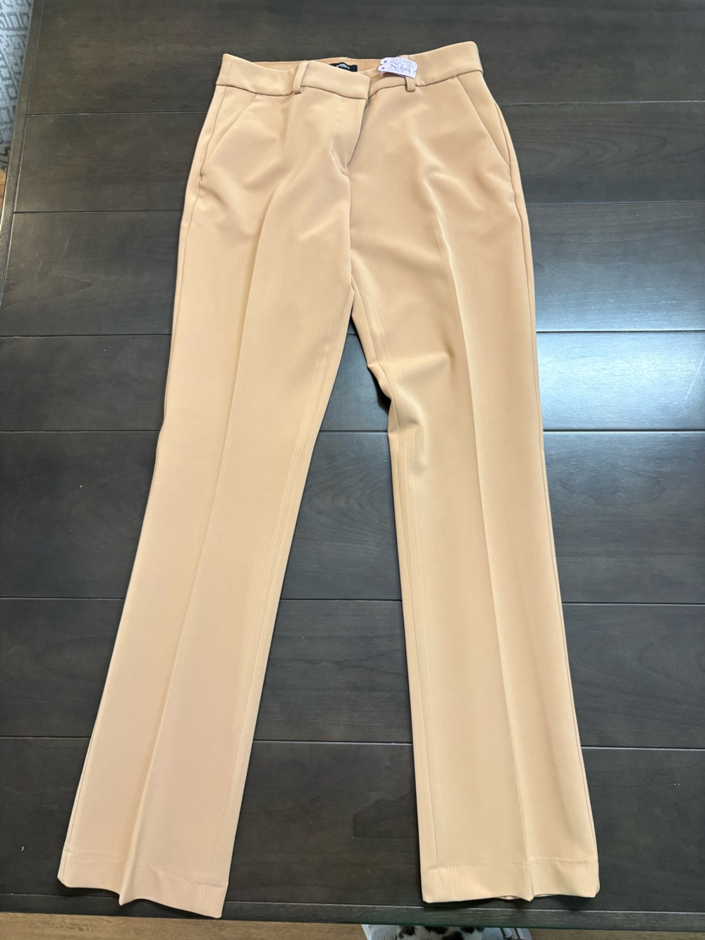 Express Camel High-Rise Straight Leg Trousers